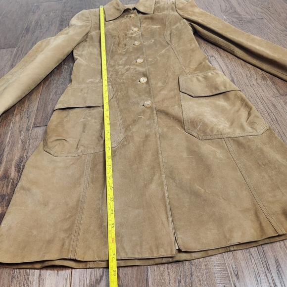 DAVID CARDONA tan nubuck suede trench coat - Picture 13 of 13